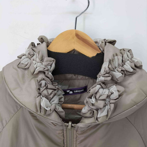 サカヨリ sakayori フードデザインカラー 中綿ナイロンジャケット レディース 36