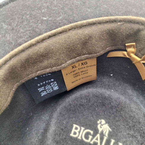 BIGALLI リボン ウール中折れハット メンズ XL/XG