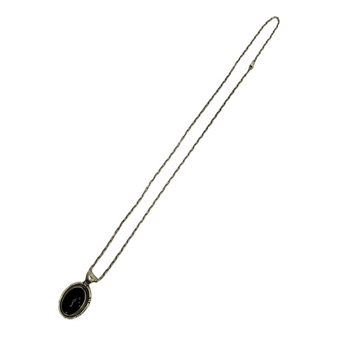 ナバホ NAVAJO P.A.Smith Sterling刻印 オニキスネックレス メンズ