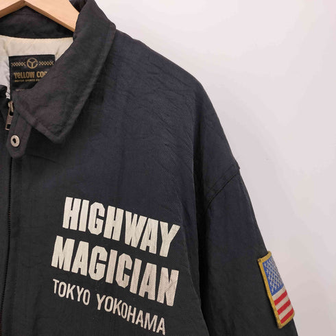 イエローコーン YELLOW CORN 80-90S HIGHWAY MAGICIAN ロゴ プリント ジップアップ バイカー ブルゾン メンズ JPN:M