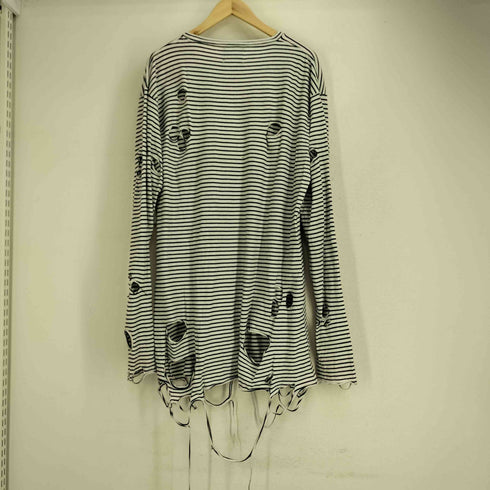 BLACK MACHINE ダメージ加工 ボーダー 長袖カットソー Y2K パンク メンズ import:M