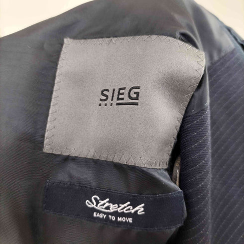 SIEG スーツセットアップ ストライプダブルテーラードジャケット テーパードスラックス メンズ 103-178
