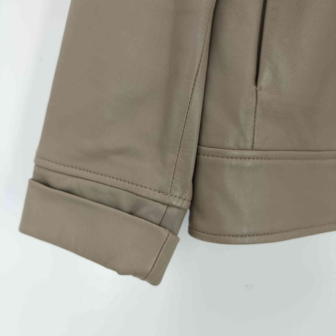STYLE NOTE ラムレザーノーカラージャケット レディース L