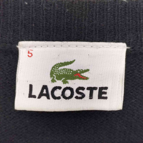 ラコステ LACOSTE カシミヤ混 ワンポイントロゴ刺繍 Vネックセーター レディース