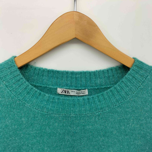 ザラ ZARA MINT GREEN KNIT ウール混 プルオーバー ニット レディース import:XL
