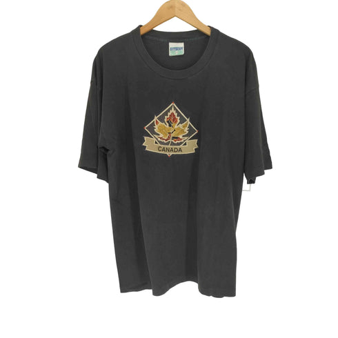 CITYSCAPE 袖裾シングル CANADA刺繍クルーネックTシャツ メンズ import:M