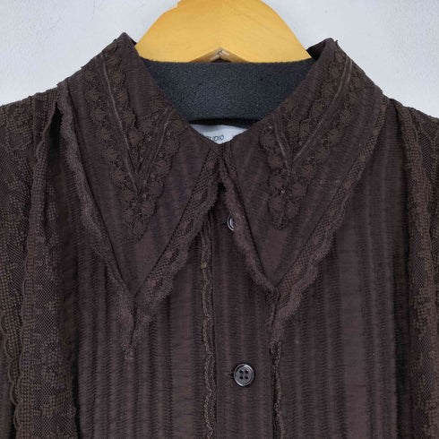 エイチアンドエム H&M レースフリル L/S シャツ レディース M