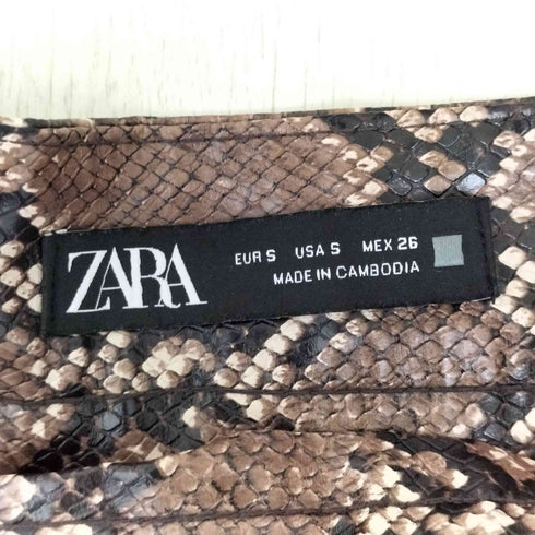 ザラ ZARA パイソン柄 プリーツスカート レディース S