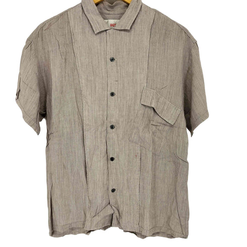 HGS ストライプレーヨン開襟シャツ メンズ import:M