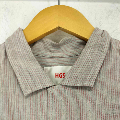 HGS ストライプレーヨン開襟シャツ メンズ import:M