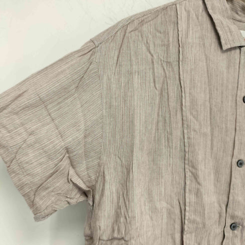 HGS ストライプレーヨン開襟シャツ メンズ import:M