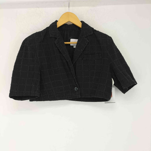 アーバン レヴィヴォ URBAN REVIVO 講師柄 クロップドデニムジャケット パンツセットアップ レディース EUR36