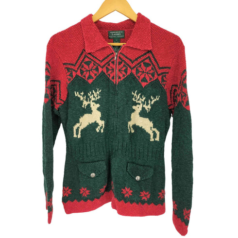 ローレンラルフローレン LAUREN RALPH LAUREN リネンコットンジップアップカーディガン レディース import:L