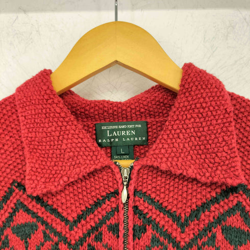 ローレンラルフローレン LAUREN RALPH LAUREN リネンコットンジップアップカーディガン レディース import:L