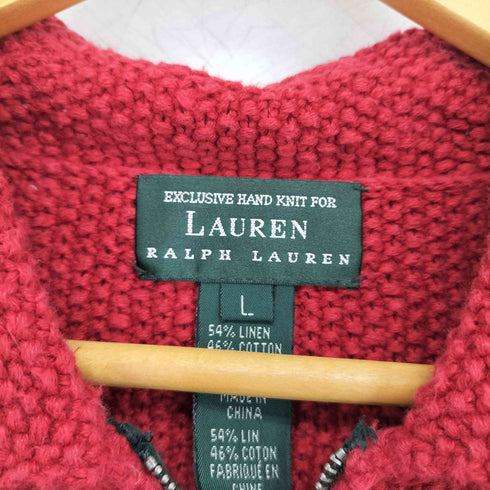 ローレンラルフローレン LAUREN RALPH LAUREN リネンコットンジップアップカーディガン レディース import:L