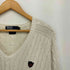 ポロバイラルフローレン Polo by RALPH LAUREN 90s POLO刺繍 Vネック ケーブルコットンニット メンズ import:M