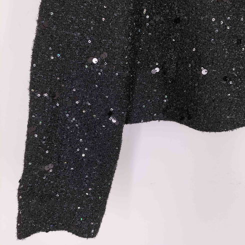 ザラ ZARA スパンコール ノーカラージャケット レディース M