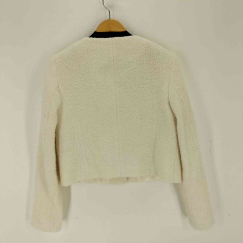 ザラ ZARA ノーカラー ツイードジャケット レディース M