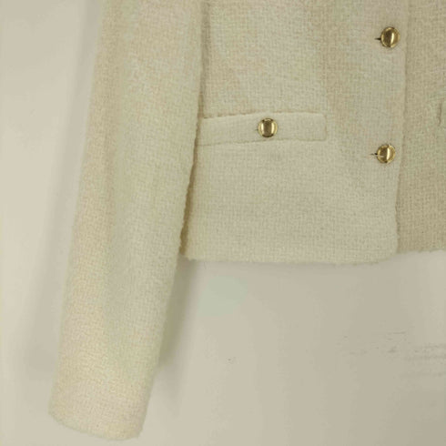 ザラ ZARA ノーカラー ツイードジャケット レディース M