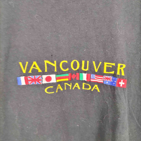 フルーツオブザルーム FRUIT OF THE LOOM 90s USA製 フロント万国旗刺繍クルーネックTシャツ メンズ M