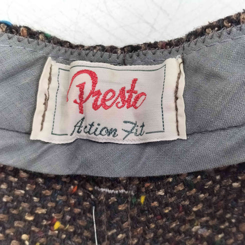presto action fit ユーロ フランス製 ネップ ツイード パンツ メンズ 40