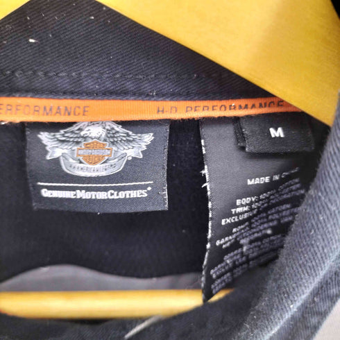 ハーレーダビッドソン HARLEY-DAVIDSON 異素材切替 ロゴ刺繍 S/S レーシングシャツ メンズ import:M