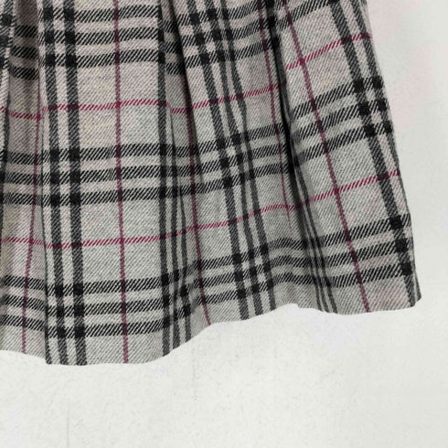 バーバリーロンドン BURBERRY LONDON チェック柄ウールプリーツスカート レディース 40