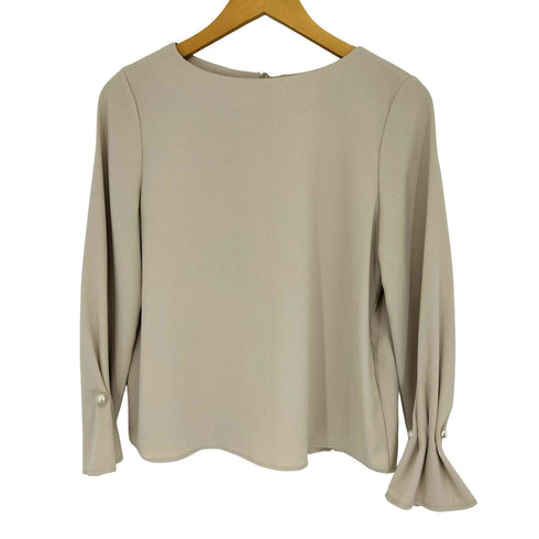 ナチュラルビューティーベーシック NATURAL BEAUTY BASIC パールカフススリーブブラウス レディース JPN:M