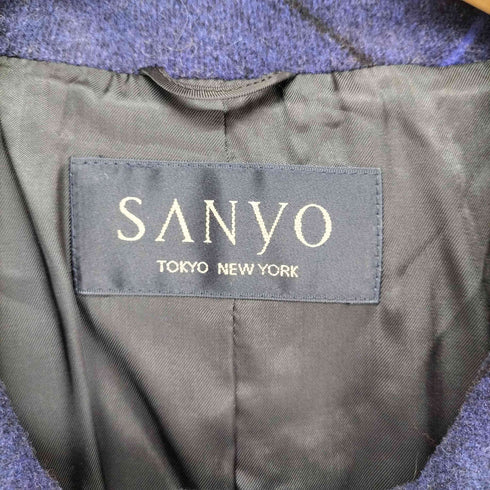 サンヨー SANYO チェック柄ステンカラーコート レディース 7A2