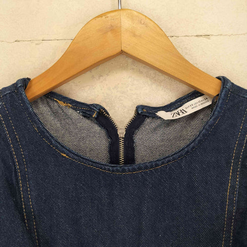 ザラ ZARA デニムフリルワンピース レディース import:XS