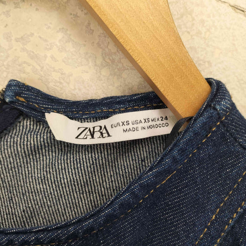 ザラ ZARA デニムフリルワンピース レディース import:XS