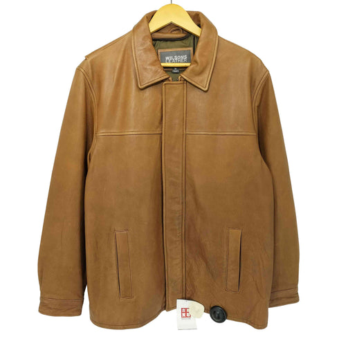 ウィルソン Wilsons Leather 本革 比翼 ジップアップ レザー ジャケット メンズ import:M