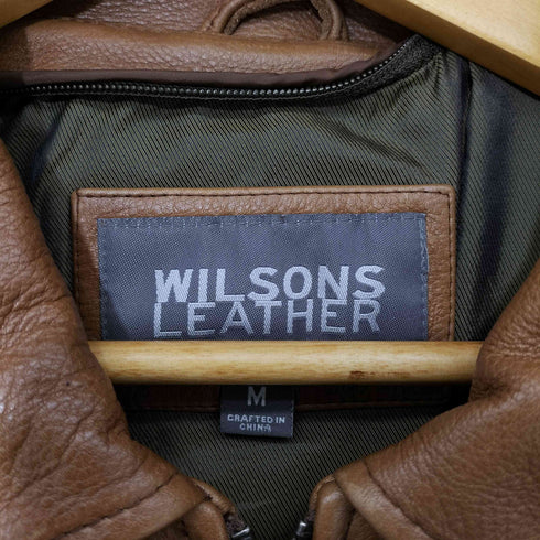 ウィルソン Wilsons Leather 本革 比翼 ジップアップ レザー ジャケット メンズ import:M