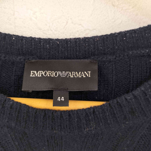 エンポリオアルマーニ EMPORIO ARMANI レザー 編み込み ニット レディース EUR:44