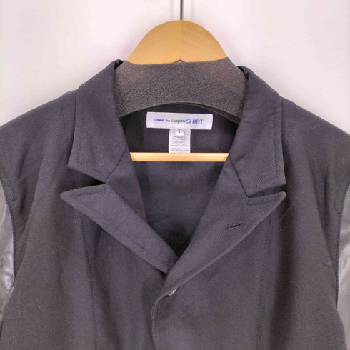 コムデギャルソンシャツ COMME des GARCONS SHIRT 袖フェイクレザー 切替テーラードジャケット メンズ S