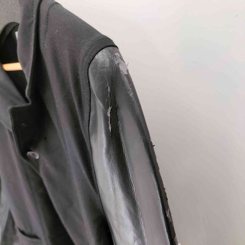 コムデギャルソンシャツ COMME des GARCONS SHIRT 袖フェイクレザー 切替テーラードジャケット メンズ S