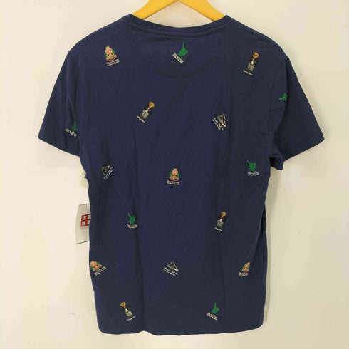 ポロラルフローレン POLO RALPH LAUREN 総柄 刺繍 クルーネックTシャツ ポロベア エンブレム CUSTOM SLIM FIT メンズ JPN:M