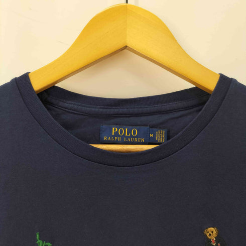 ポロラルフローレン POLO RALPH LAUREN 総柄 刺繍 クルーネックTシャツ ポロベア エンブレム CUSTOM SLIM FIT メンズ JPN:M
