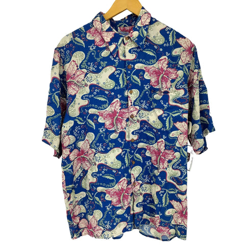 レインスプーナー Reyn Spooner アロハシャツ ダイヤモンドヘッドタグ レーヨン アロハシャツ ハイビスカス メンズ JPN:L