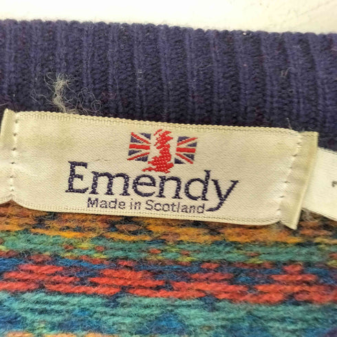 emendy スコットランド製 総柄 クルーネックニット メンズ 1