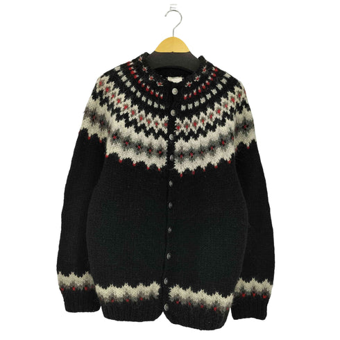 THE HAND KNITTING ASSOCIATION OF ICELAND アイスランド製 総柄 ノルディック ウールニット カーディガン メンズ