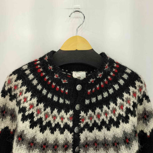 THE HAND KNITTING ASSOCIATION OF ICELAND アイスランド製 総柄 ノルディック ウールニット カーディガン メンズ