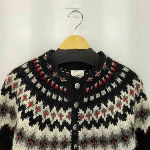 THE HAND KNITTING ASSOCIATION OF ICELAND アイスランド製 総柄 ノルディック ウールニット カーディガン メンズ
