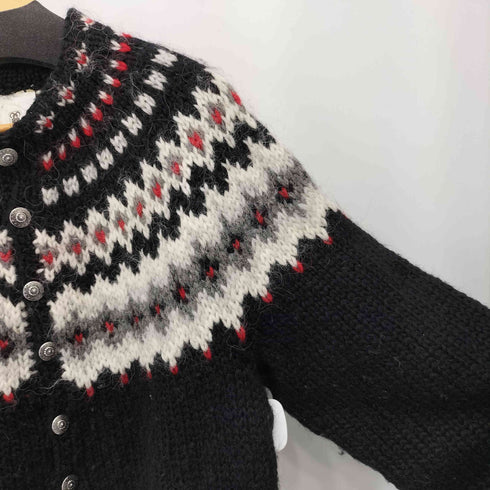 THE HAND KNITTING ASSOCIATION OF ICELAND アイスランド製 総柄 ノルディック ウールニット カーディガン メンズ