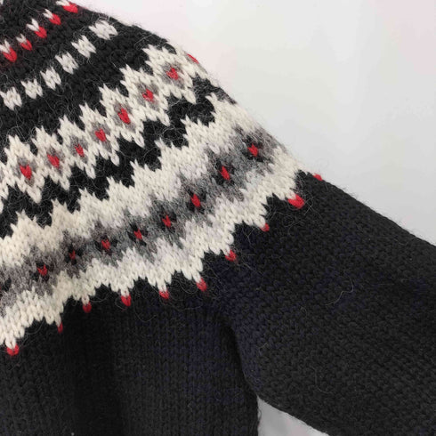 THE HAND KNITTING ASSOCIATION OF ICELAND アイスランド製 総柄 ノルディック ウールニット カーディガン メンズ