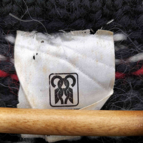 THE HAND KNITTING ASSOCIATION OF ICELAND アイスランド製 総柄 ノルディック ウールニット カーディガン メンズ