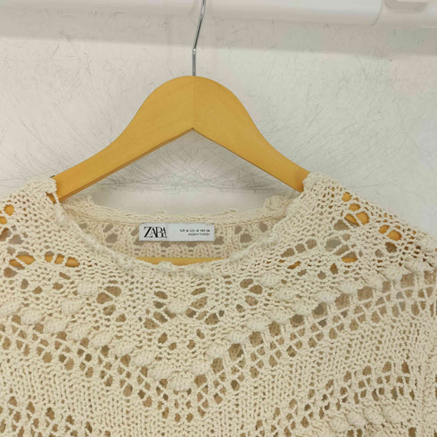 ザラ ZARA クロシェ編みニットセーター レディース import:M