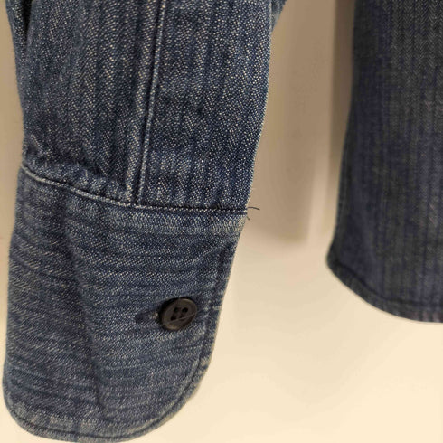アーペーセー A.P.C. 日本製 レギュラーカラー 1ポケ L/S デニムシャツ ヒッコリーシャツ メンズ 2