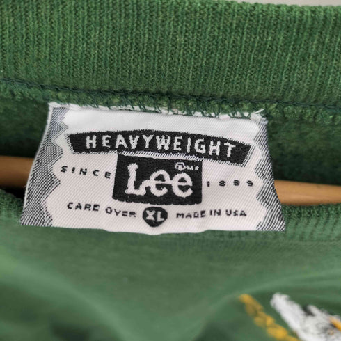 リー Lee 90s USA製 Rashed SPORTS ワンポイント刺繍 クルーネックスウェットトレーナー メンズ XL