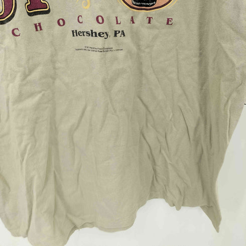アローレ ALORE USA製 HERSHEY'S フロントプリント クルーネック レイヤーTシャツ カットソー メンズ L